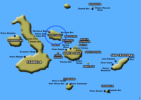 Map to Santiago Island